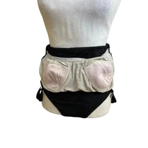 Vintage 1980s La Blanca Black One-Piece Swimsuit – Textured Fabric, Thick Strap - Picture 6 of 10